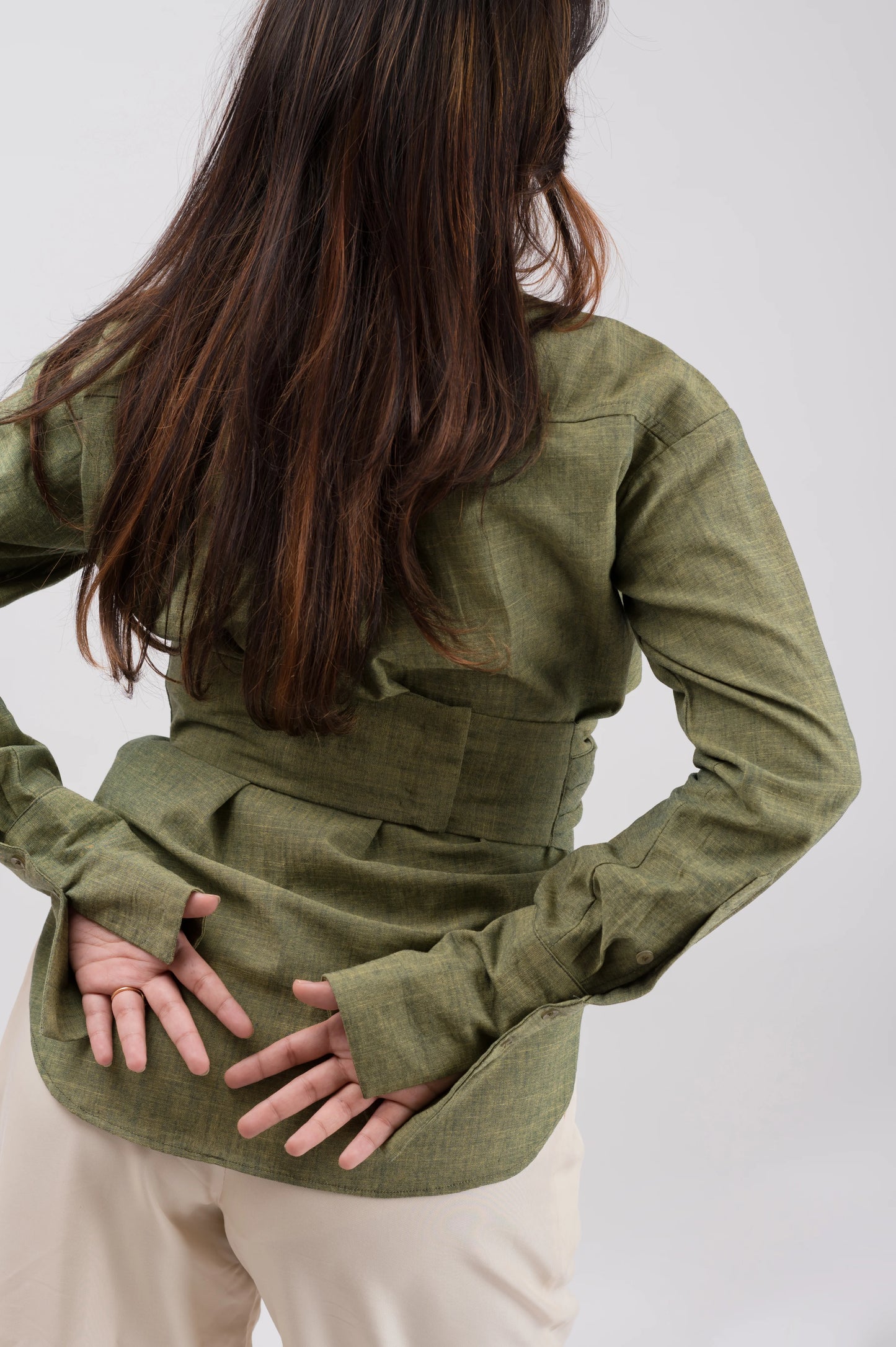 Olive Wrap Shirt