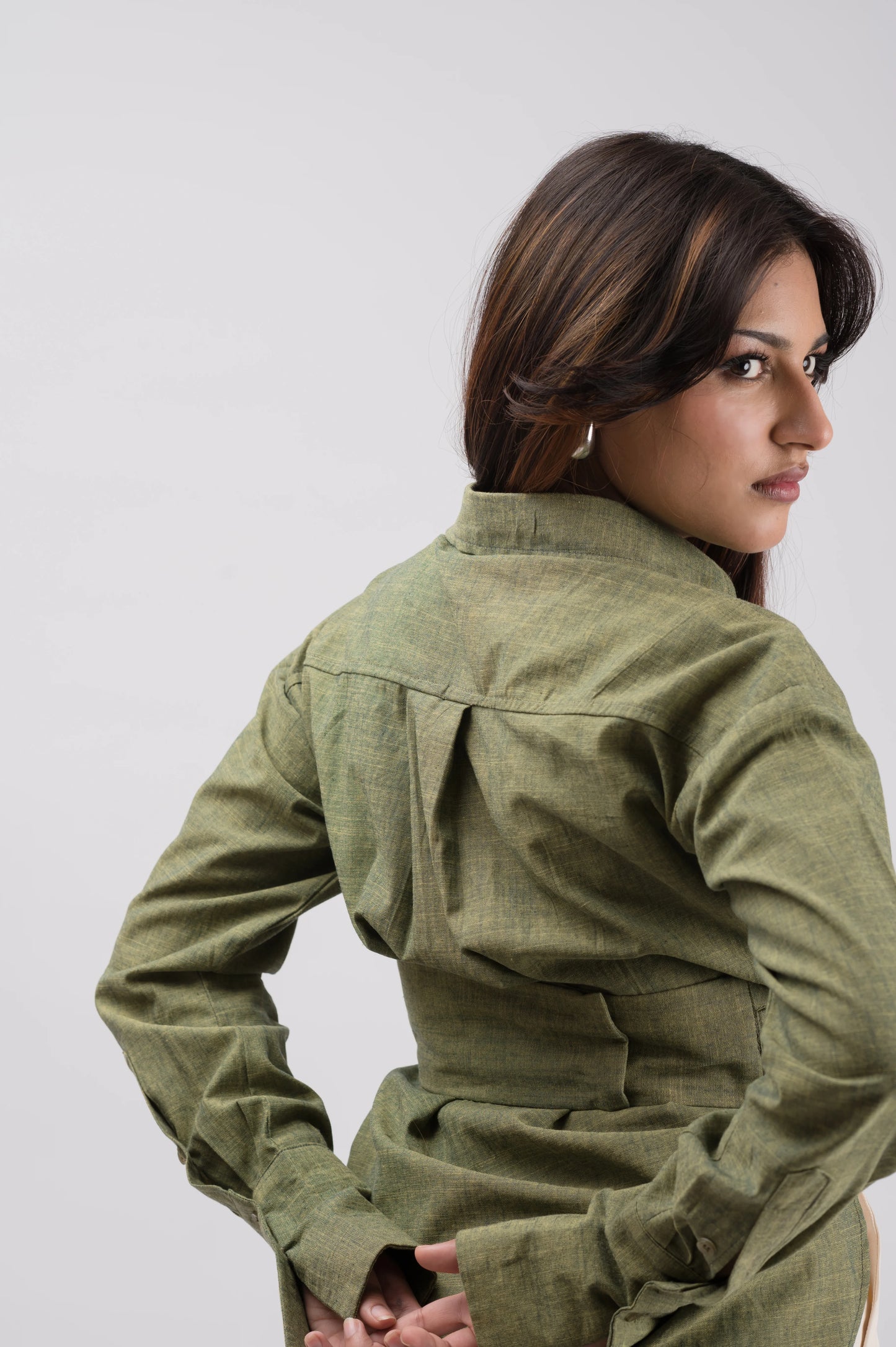 Olive Wrap Shirt