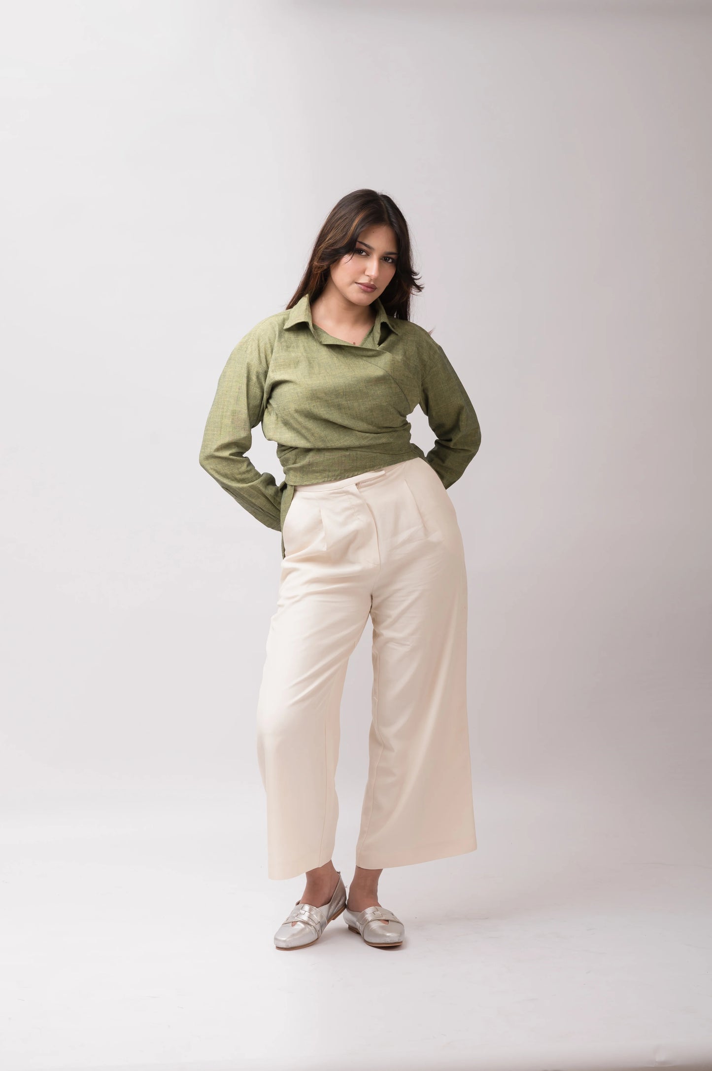 Olive Wrap Shirt