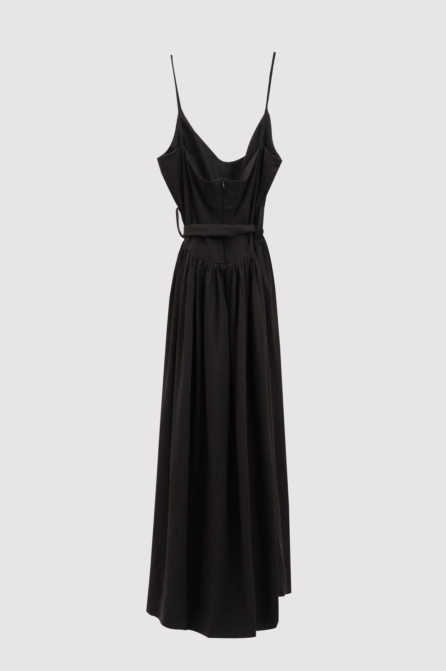 Noir Hourglass Linen Dress