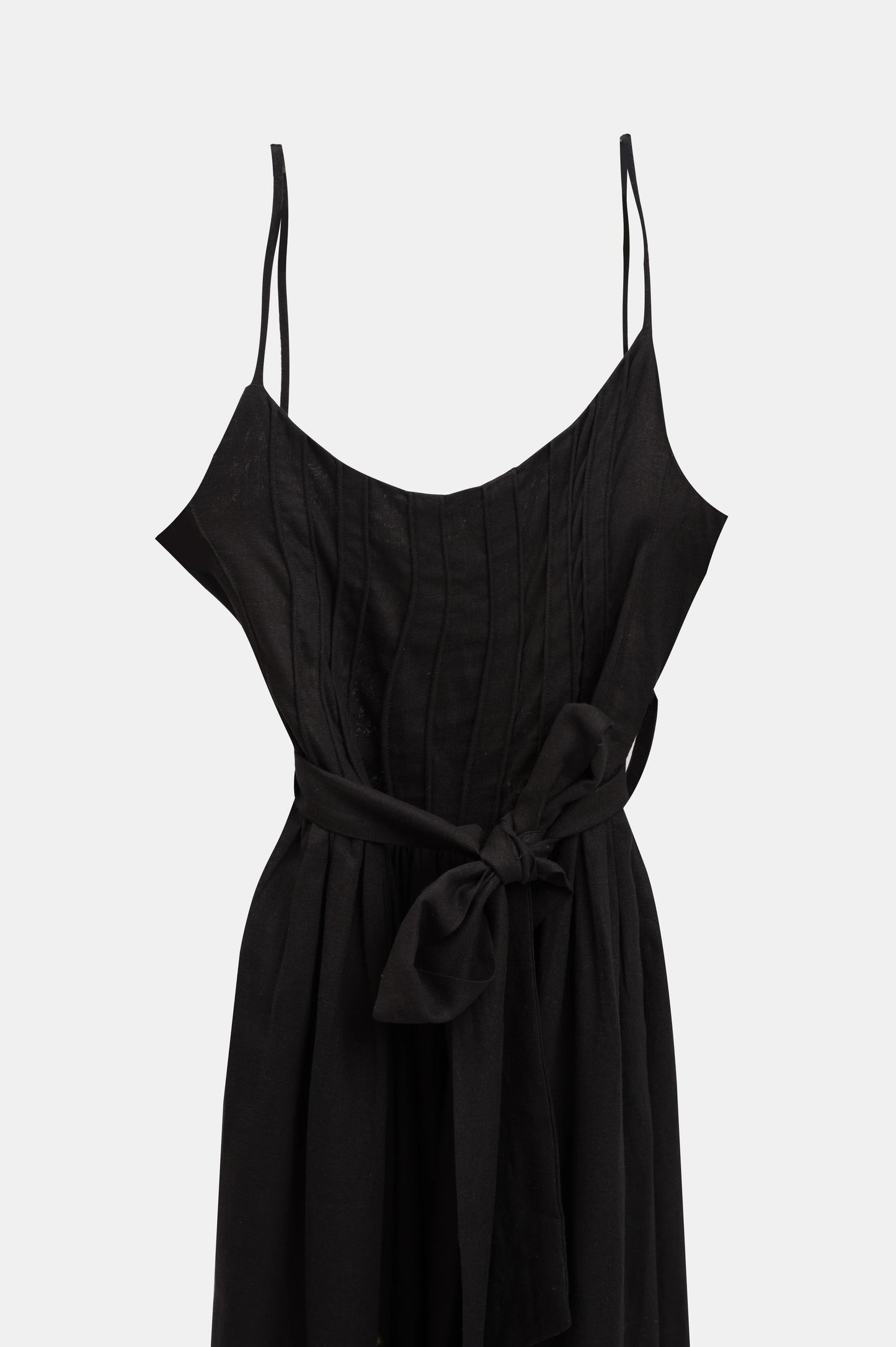 Noir Hourglass Linen Dress