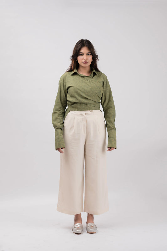 Olive Wrap Shirt
